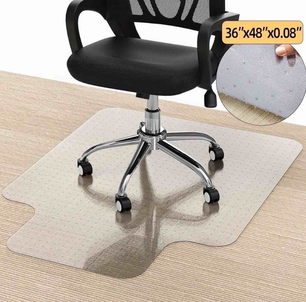 gped office chair mat for carpet, 36" x 48" carpet protector mat, sturdy carpet chair mat with studs for office, home and gaming floor