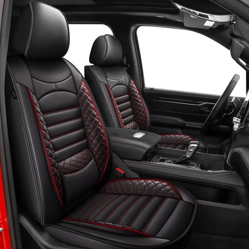 Condition photo showing New/Like New for diksoakr car seat covers full set fit for dodge ram 2002-2026 1500 2500 3500 truck pickup crew quad cab with curved bench