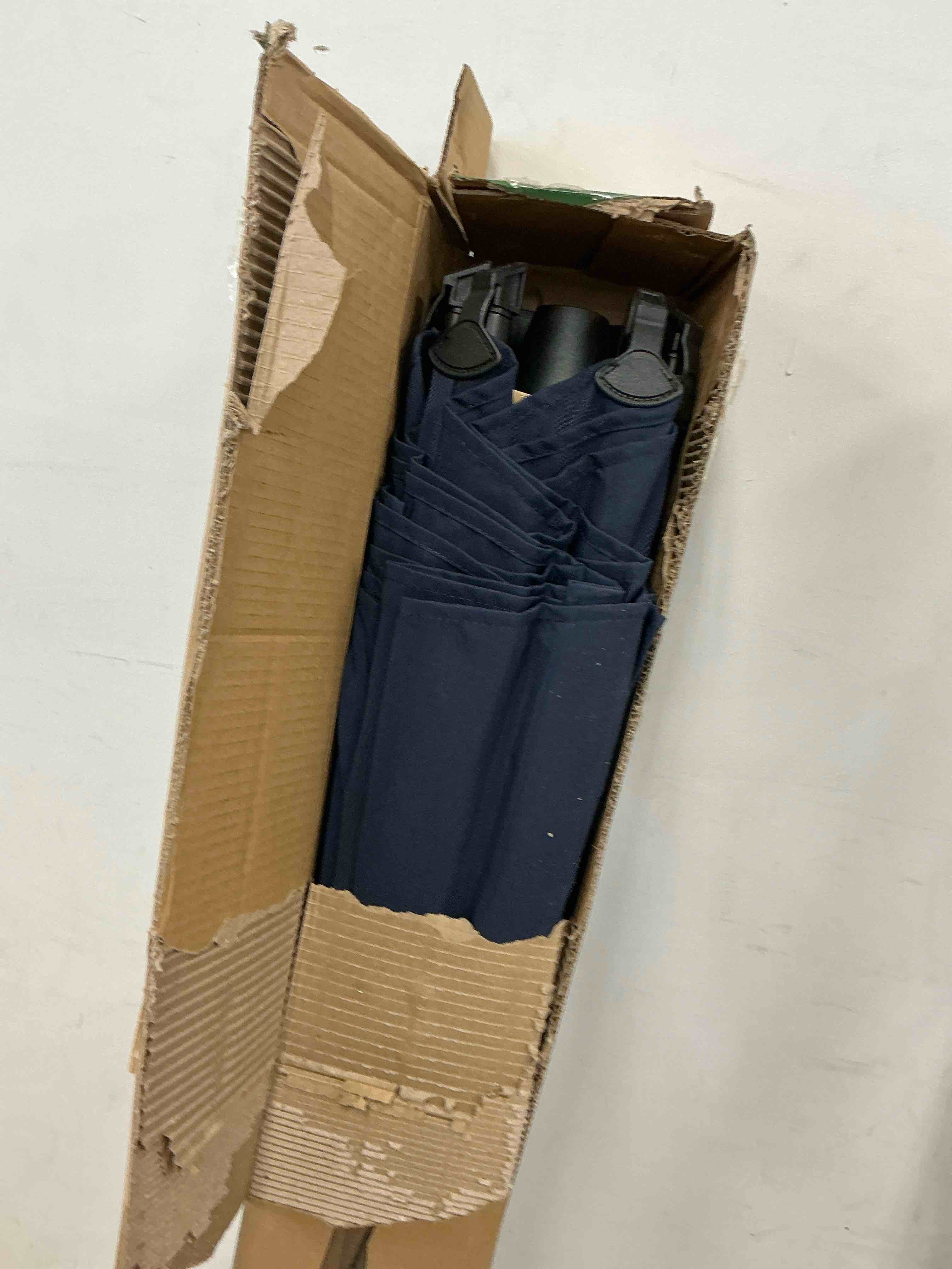 Condition photo showing Good Condition for abba patio 9ft outdoor patio umbrella, push button tilt & crank, 8 ribs, dark blue
