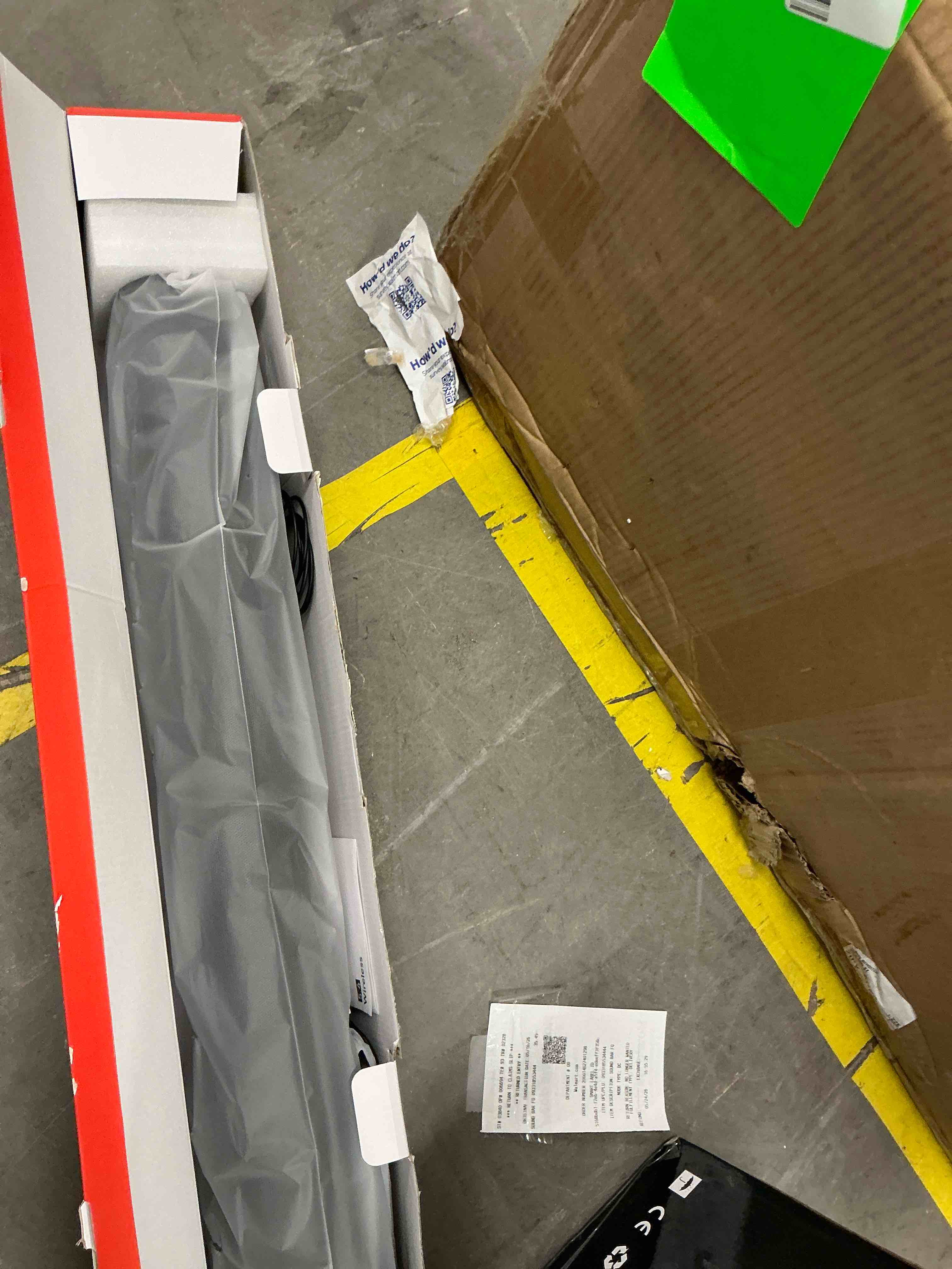 Condition photo showing Good Condition for sound bar for tv, 60w soundbar tv speakers, 2.1 ch home theater with subwoofer boost, 3 equalizer modes, soundbar for tv/pc/gaming/projectors, bluetooth, opt, cox, usb & aux wall mountable