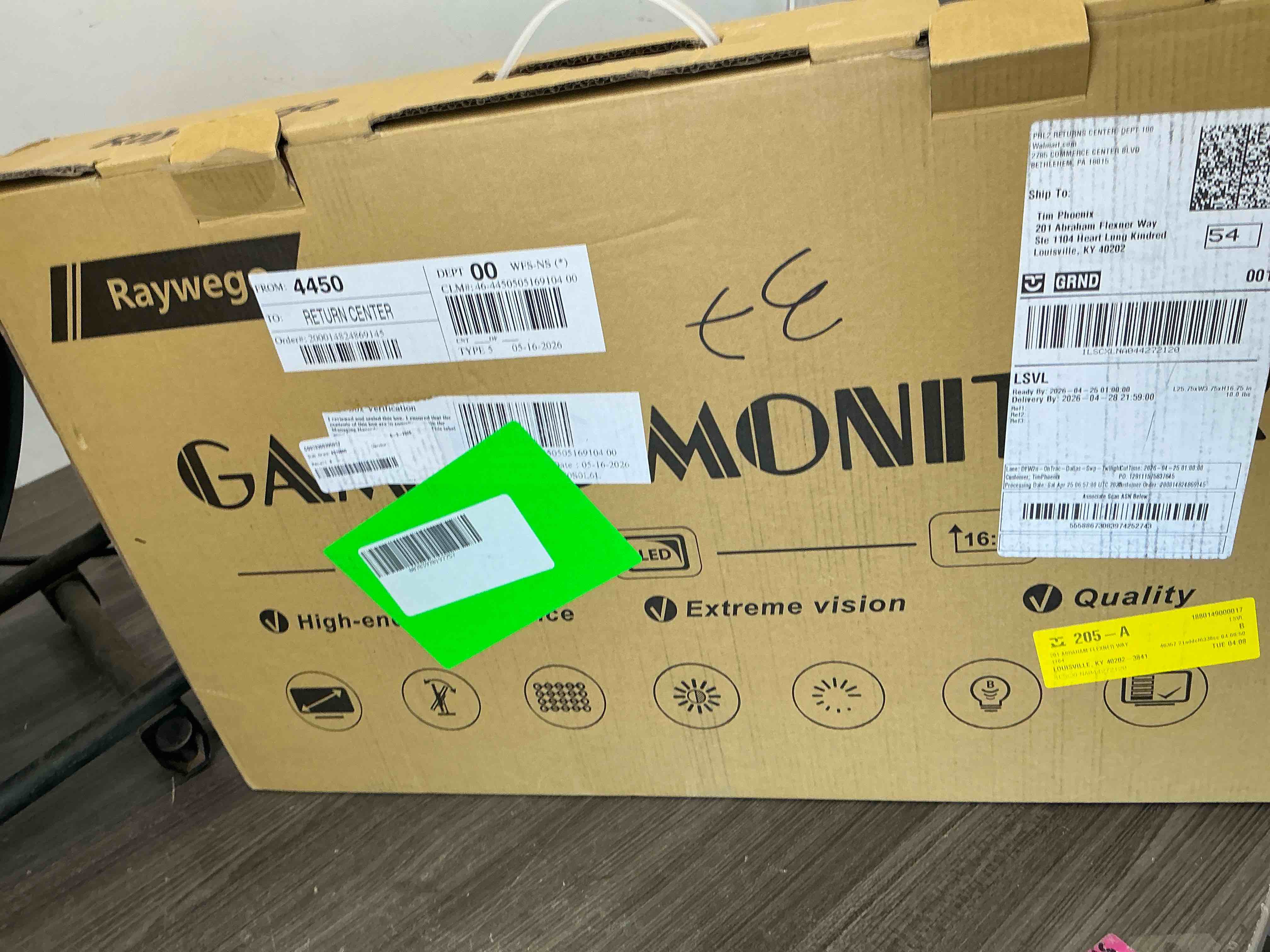 Condition photo showing As Is for raywego 27 inch fhd 1080p curved computer monitor, 100hz frameless gaming monitor 1ms 1800r freesync dp&hdmi port