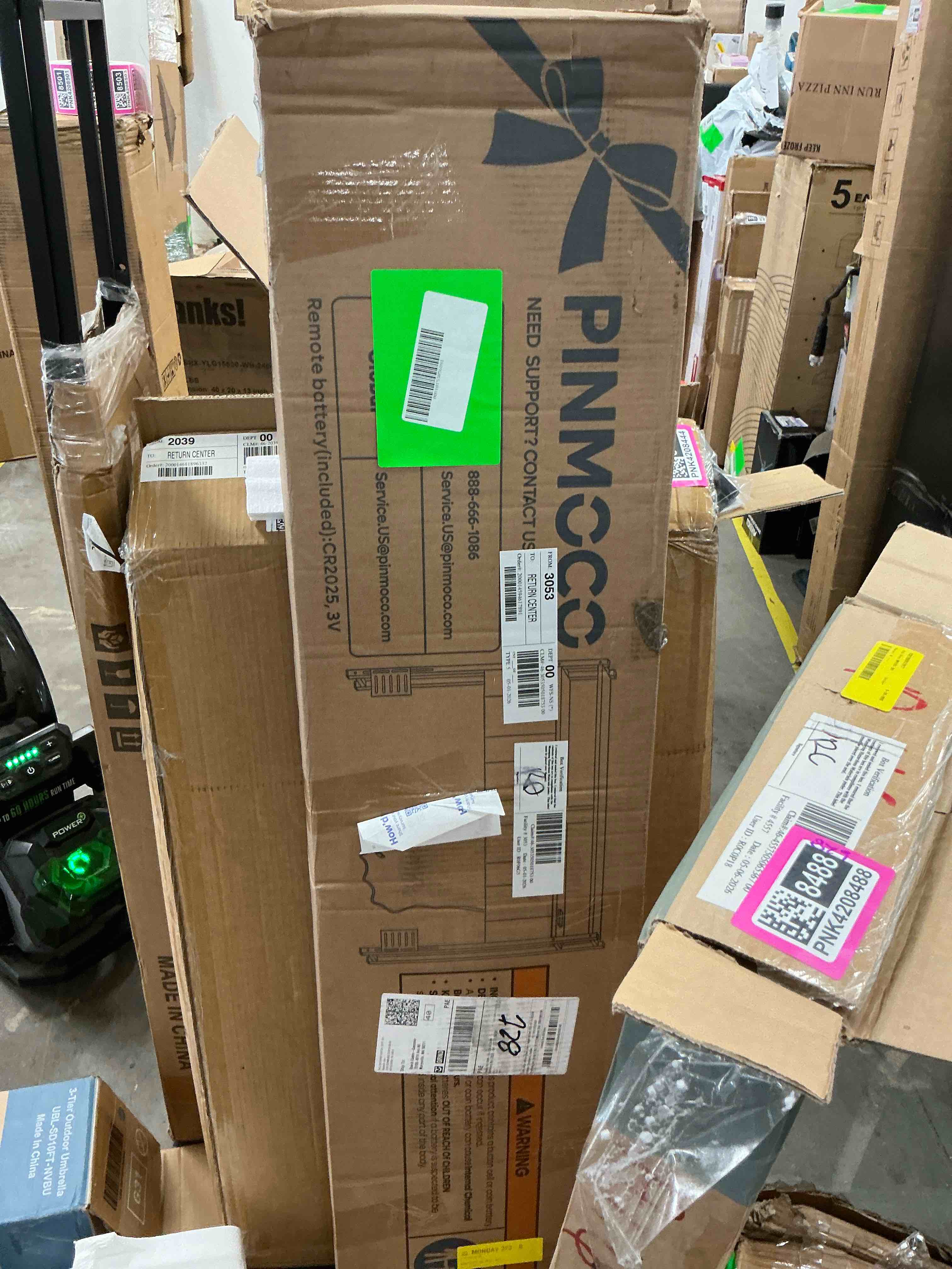 Condition photo showing New/Like New for pinmoco headboard for full size bed with storage, linen upholstered headboard with led & usb charging, beige, headboard only(bed frame not included)