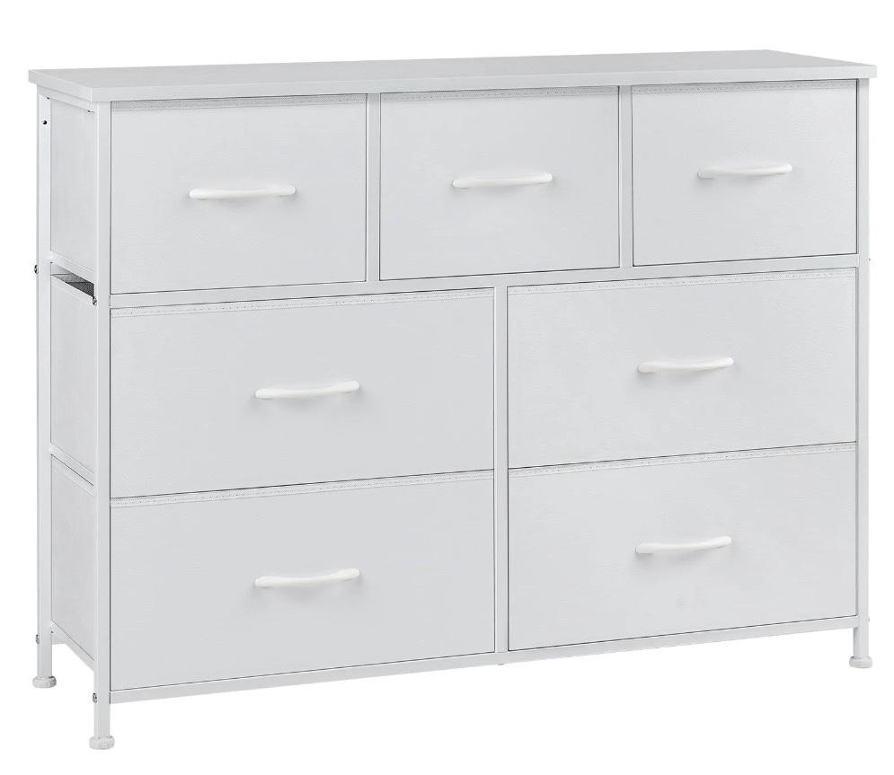 Condition photo showing Good Condition for edx 7 drawer fabric dresser for bedroom, chest of drawer organizer storage cabinet for closet, entryway, white