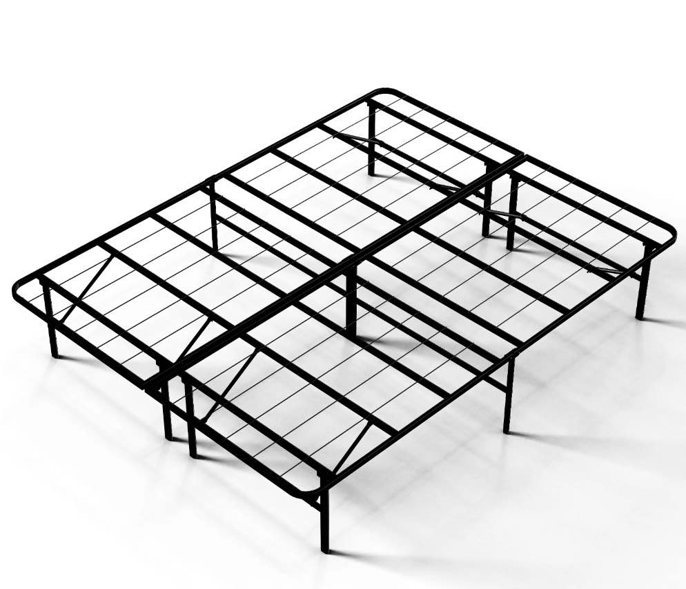 Condition photo showing New/Like New for wasuhe 14" height queen bed frame, heavy duty foldable metal platform bed frame with underbed storage for bedrooms, no box spring needed, black
