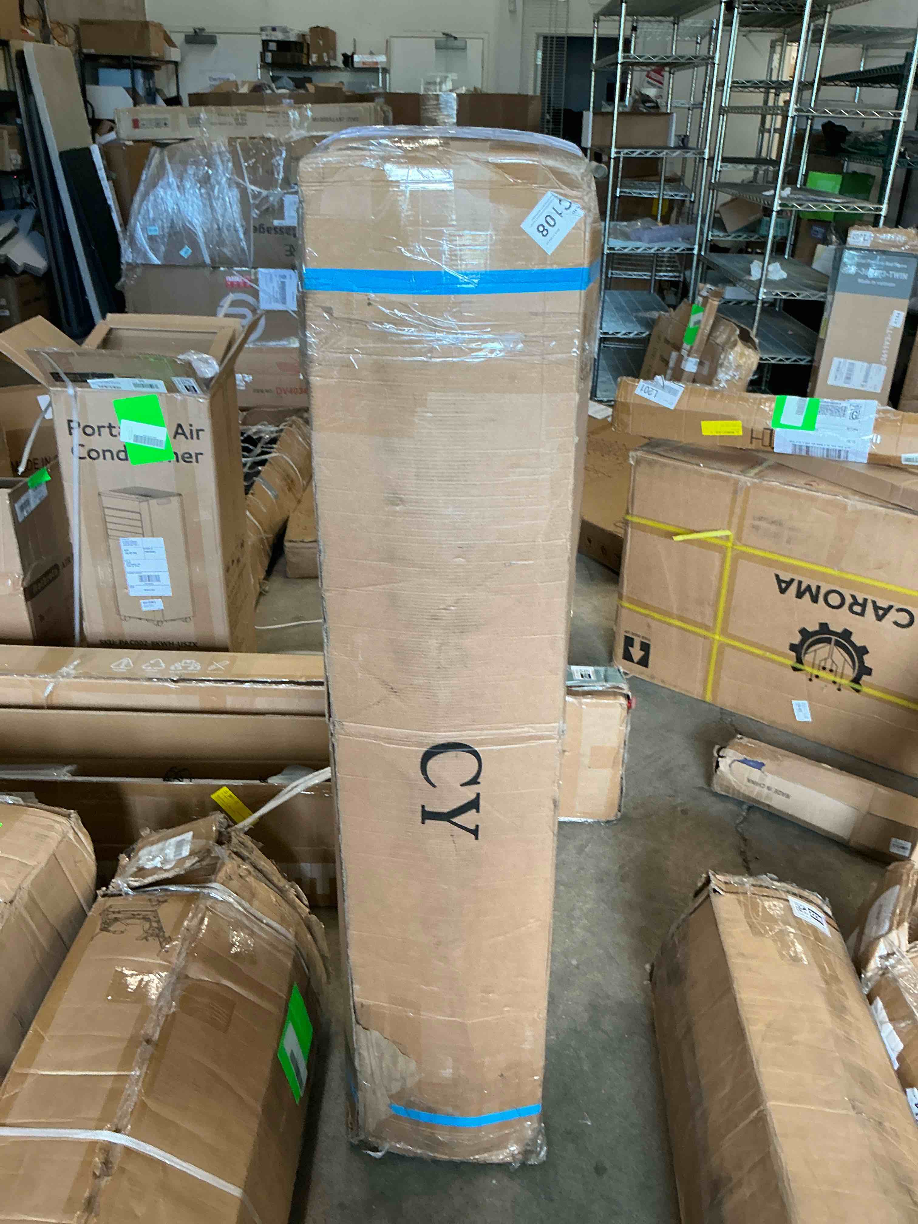 Condition photo showing Good Condition for full size mattress, 12 inch hybrid full mattress in a box, medium firm feel,cooling gel memory foam & pocket springs with pressure relief, certipur-us certified,fiberglass