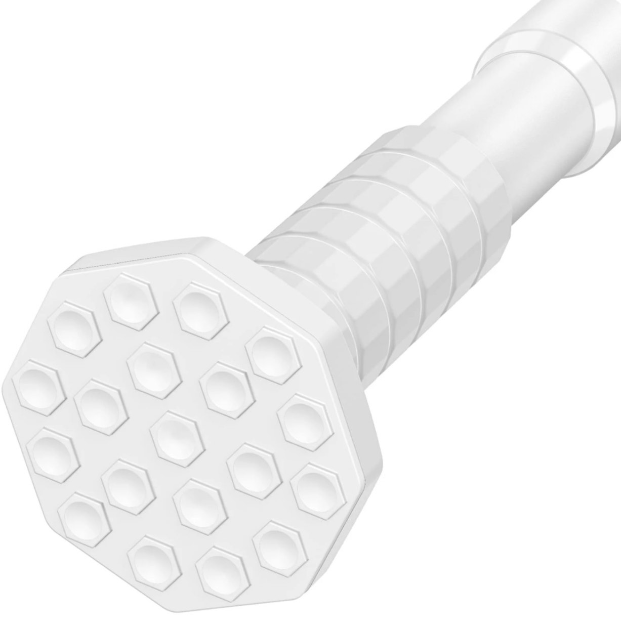 giracoa octagon tension curtain rod 51-128 inches  heavy duty no drill adjustable rod with 12 rings  matte white