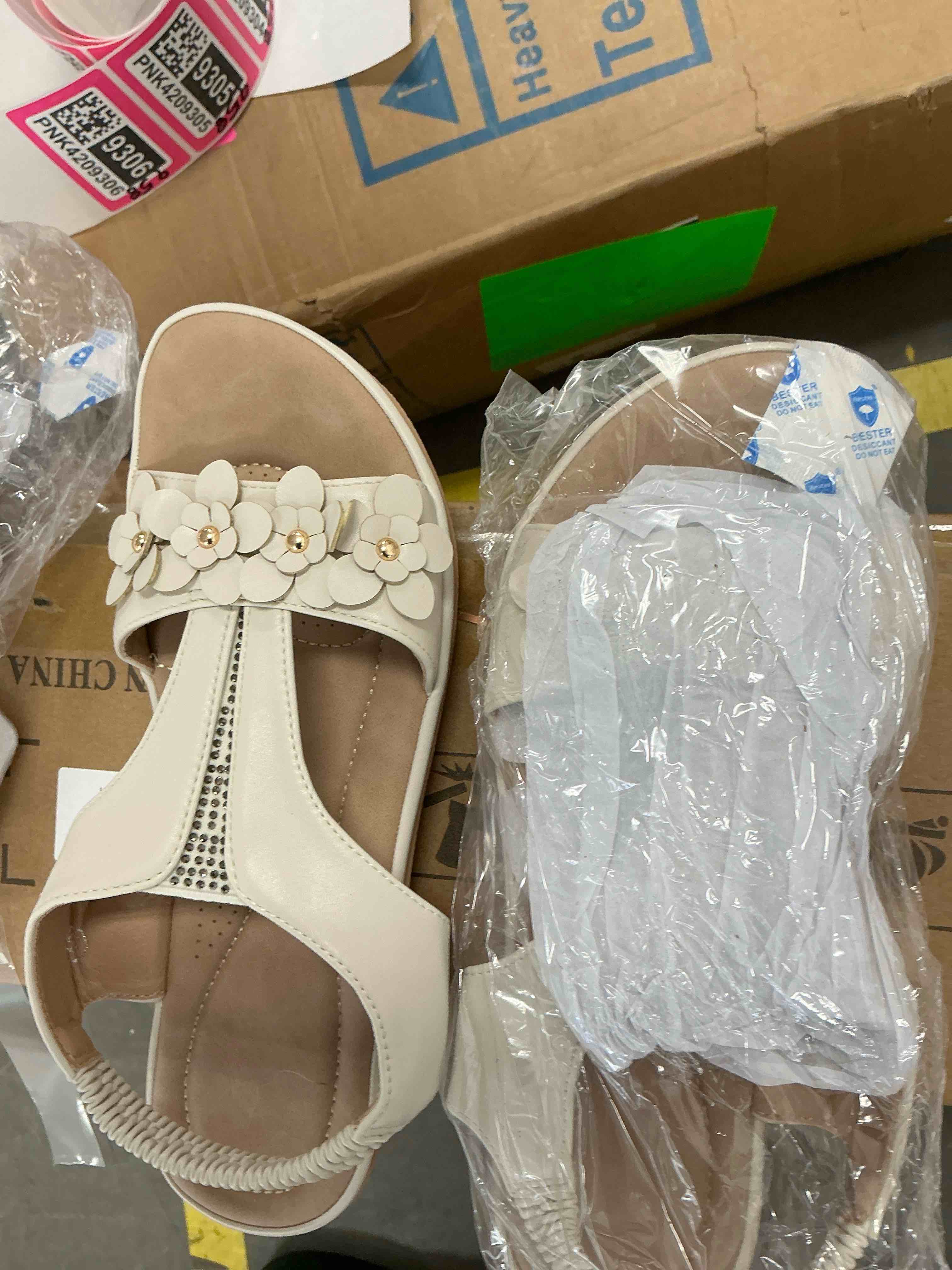 Condition photo showing New/Like New for ecetana sandals for women dressy comfortable summer beach casual elastic strap flat sandals size  7 
