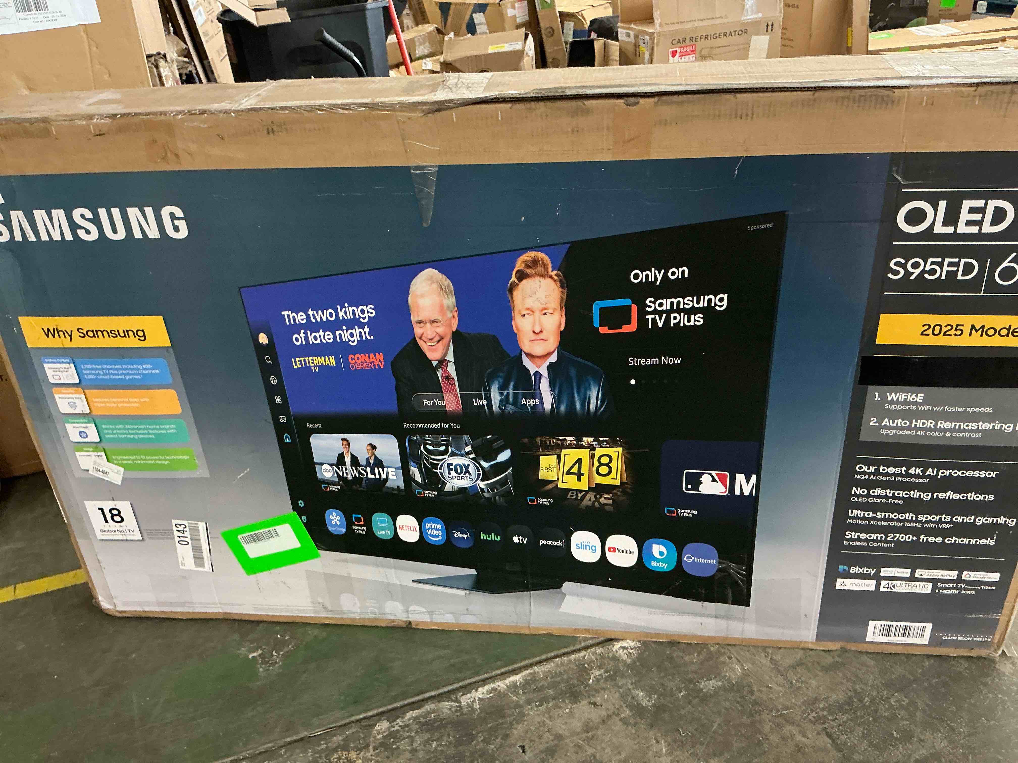 Condition photo showing As Is for samsung 65” class s95fd series 4k oled smart tv