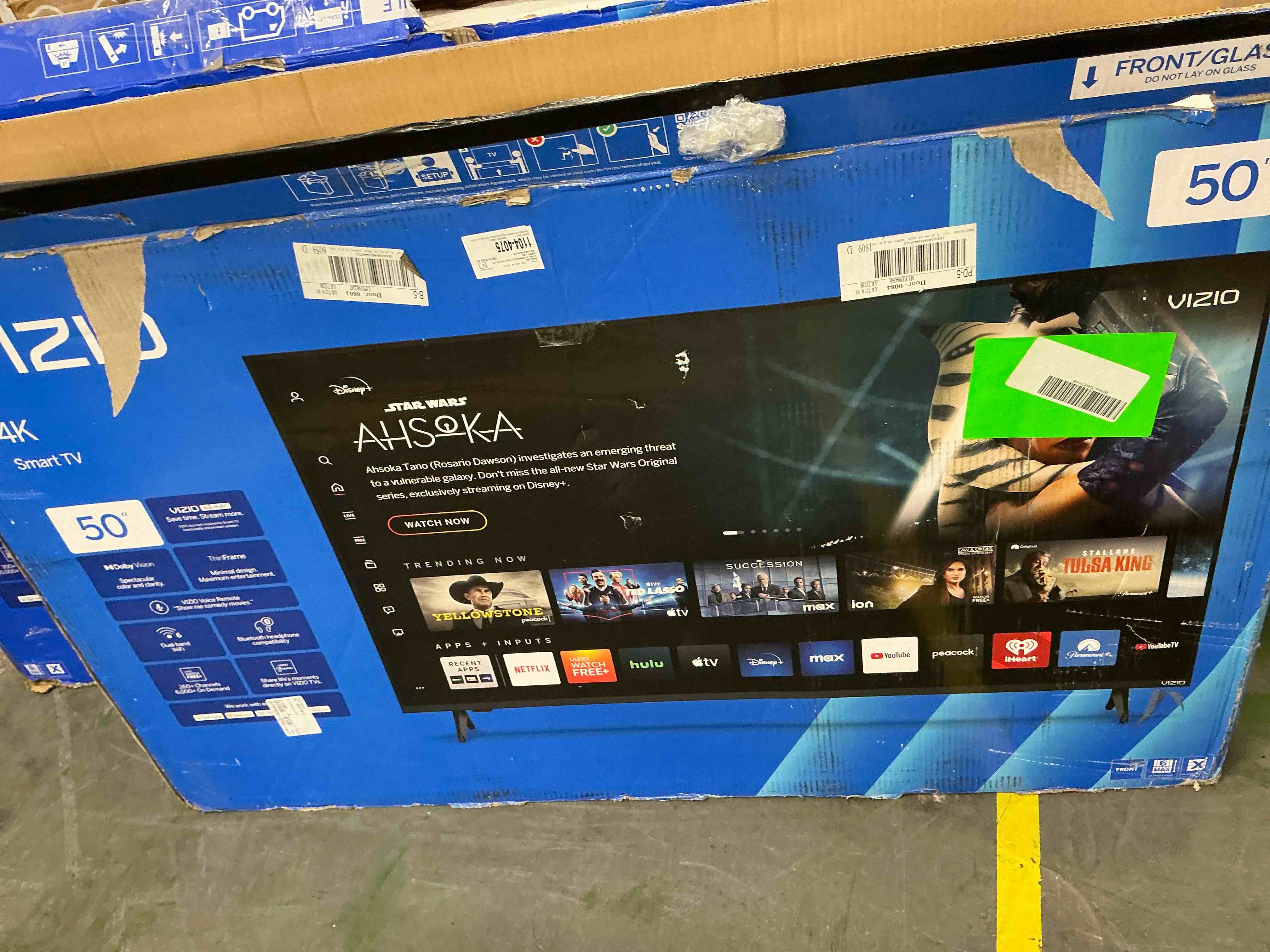 Condition photo showing As Is for vizio v4k50m 50 inch class 4k uhd hdr smart tv 