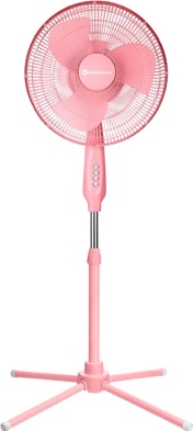 comfort zone 16 in. 3-speed adjustable-height pedestal fan pink