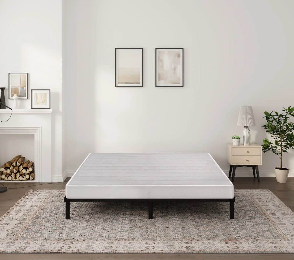 arctus 5" twin heavy duty metal box spring, easy assembly mattress foundation with fabric cover, no legs included