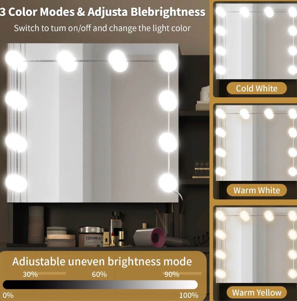 Condition photo showing New/Like New for ktaxon vanity mirror replacement, vanity not included 