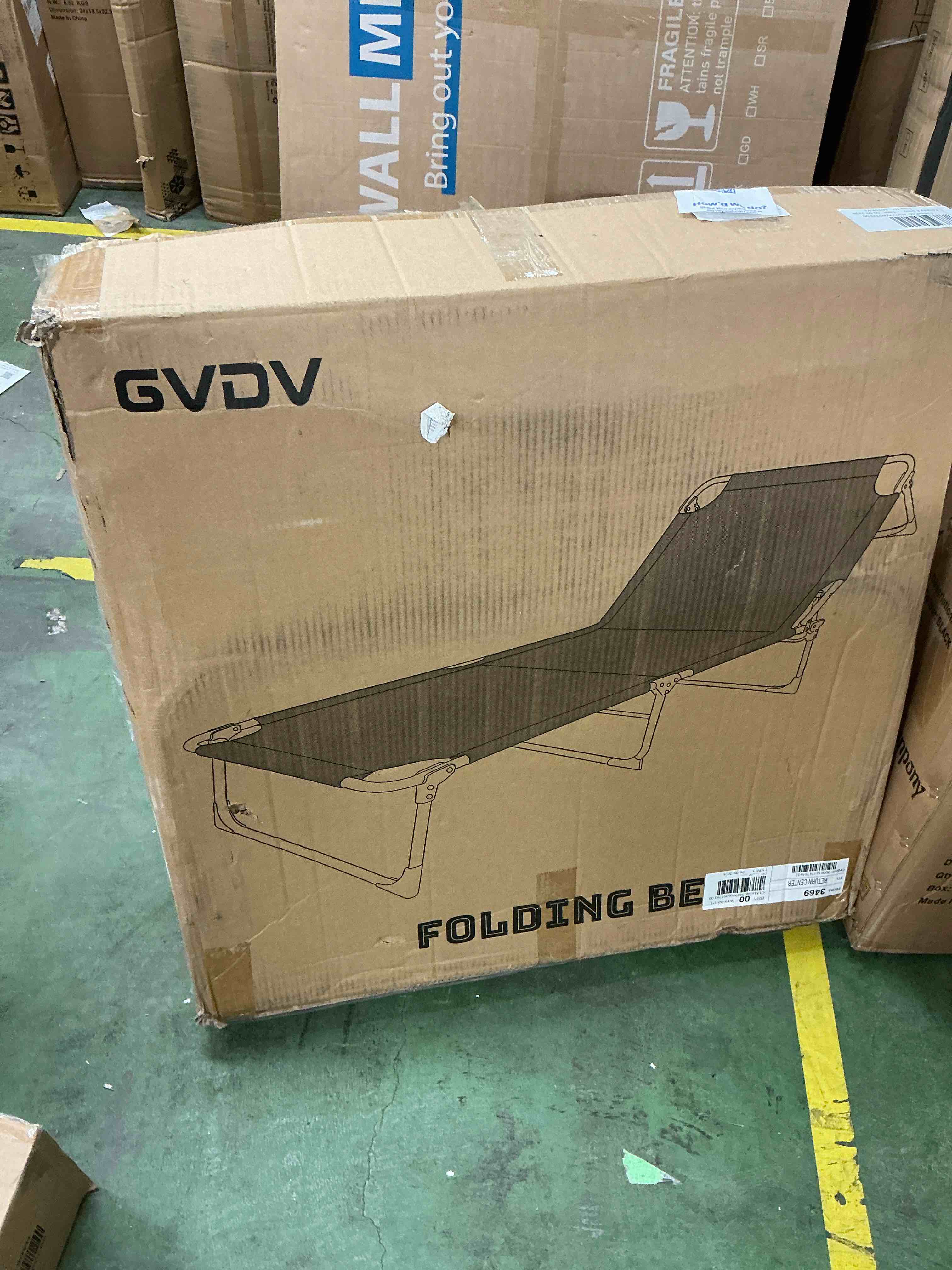 Condition photo showing New/Like New for gvdv portable folding camping cot with mattress, 29" wide multi-position folding chaise lounge chair, oversized folding bed sleep cot for outdoor, home, office