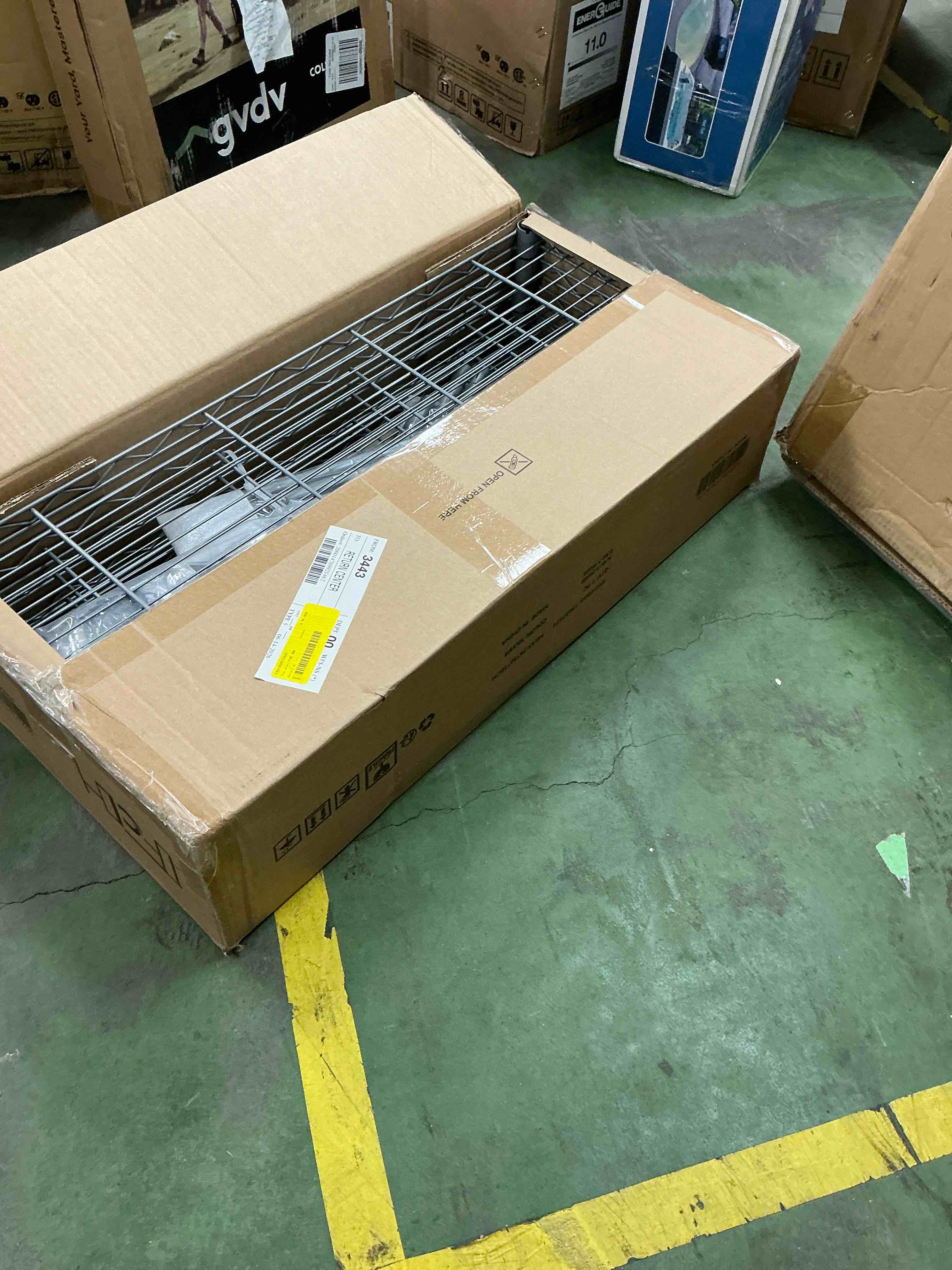 Condition photo showing New/Like New for ktaxon 5-tier wire shelving unit  steel storage rack for garage office kitchen silver  30  w x 14  d x 60  h