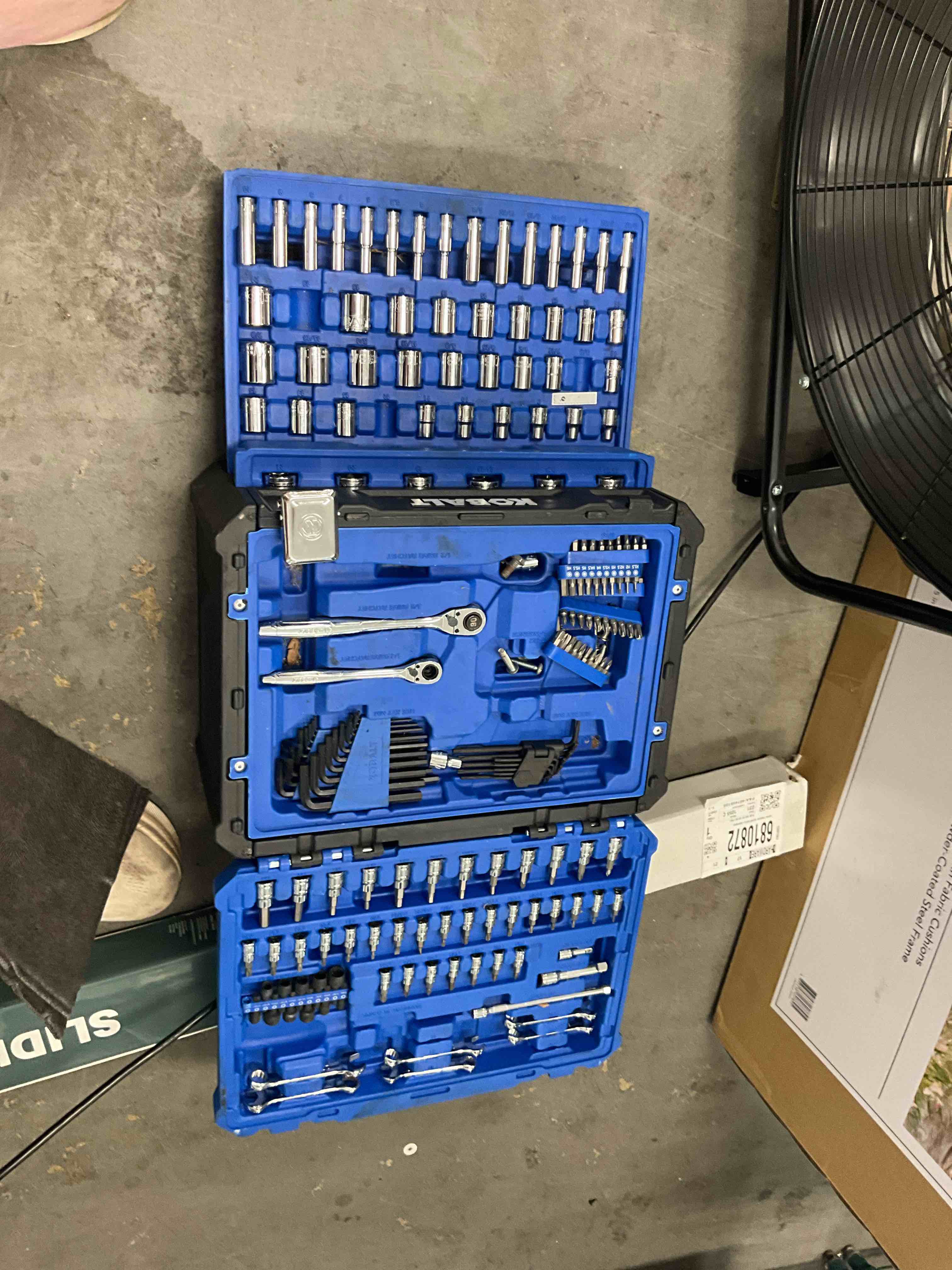 Condition photo showing Good Condition for kobalt metric and standard (sae) mechanics tool set with hard case-incomplete