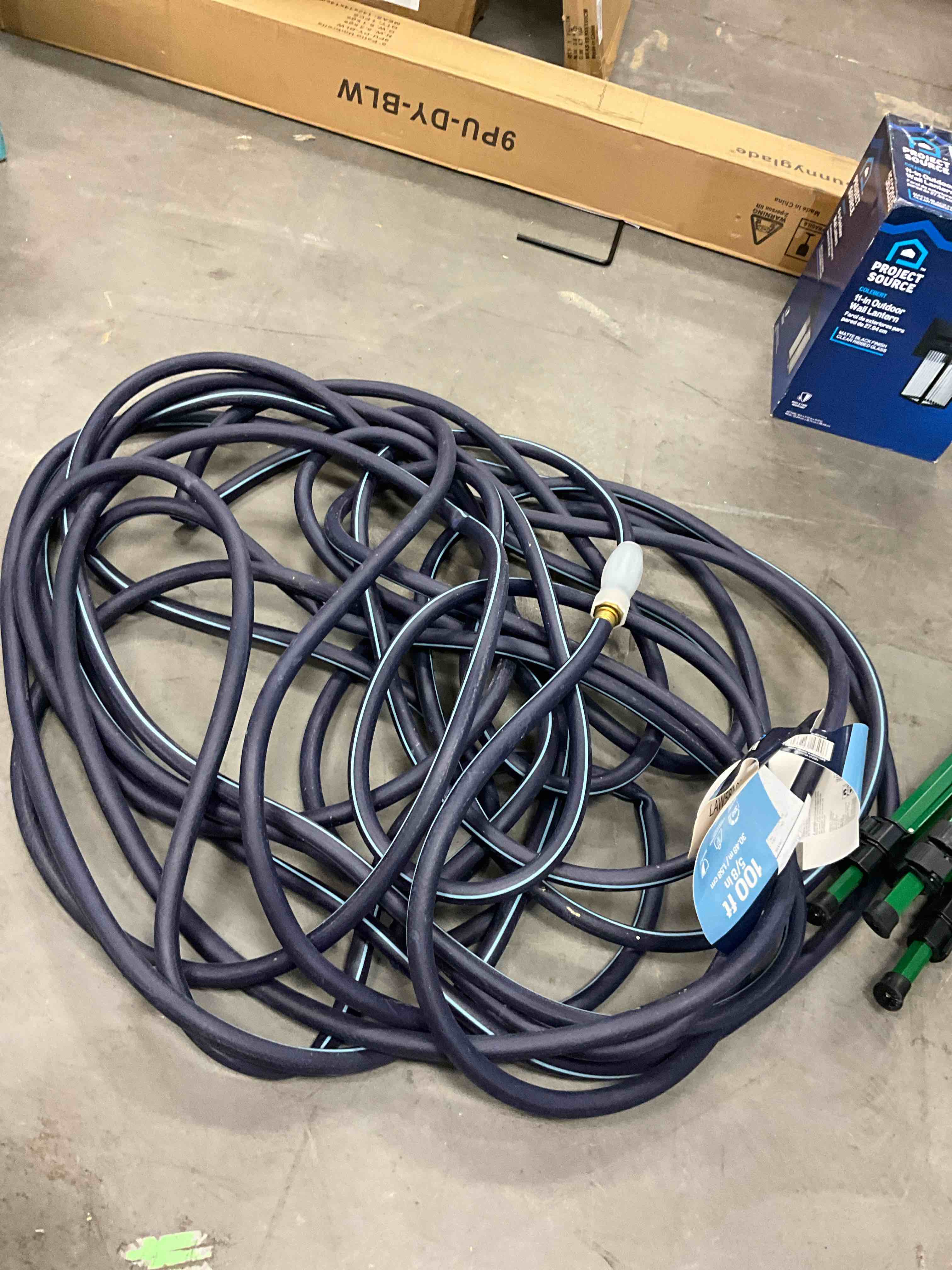 Condition photo showing As Is for project source 5/8-in x 100-ft medium -duty vinyl blue hose