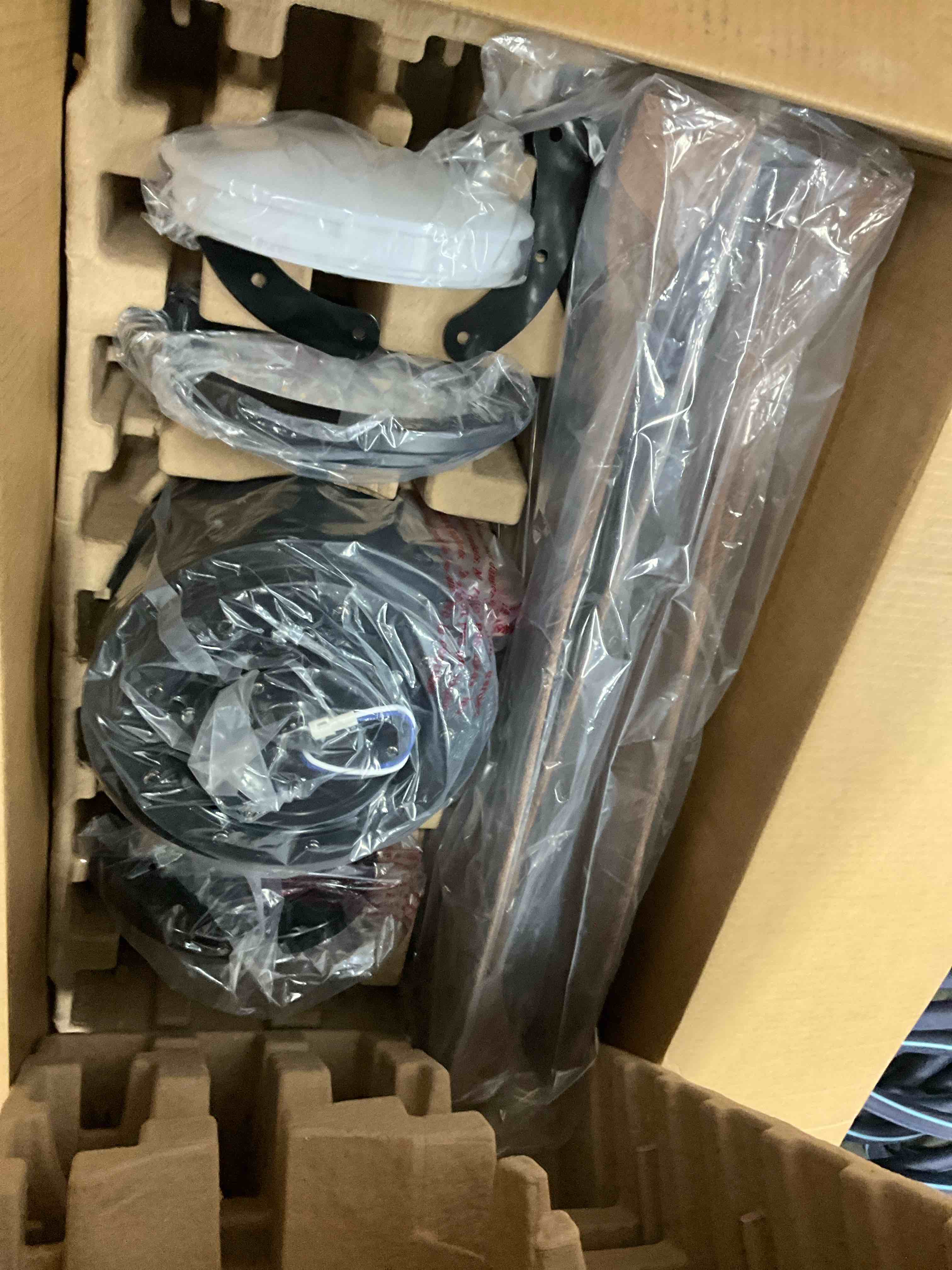 Condition photo showing Good Condition for harbor breeze brayard easy2hang 52-in matte black with dark walnut blades adjustable white led flush mount propeller ceiling fan with light and remote control included 3 -blade 