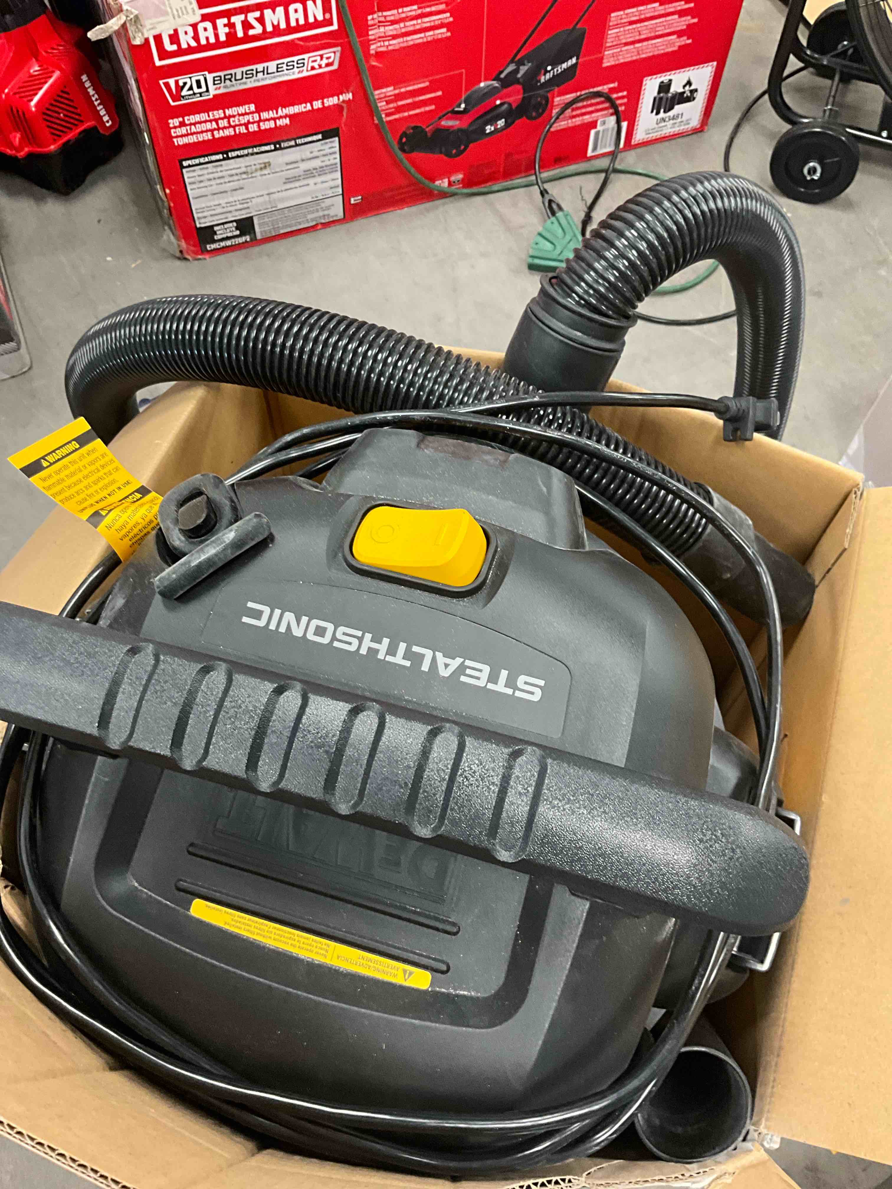 Condition photo showing As Is for dewalt 6 gallon stealthsonic quiet shop vacuum wet and dry dxv06pl-qt, 4 peak hp shop wet dry vac for jobsite & workshop