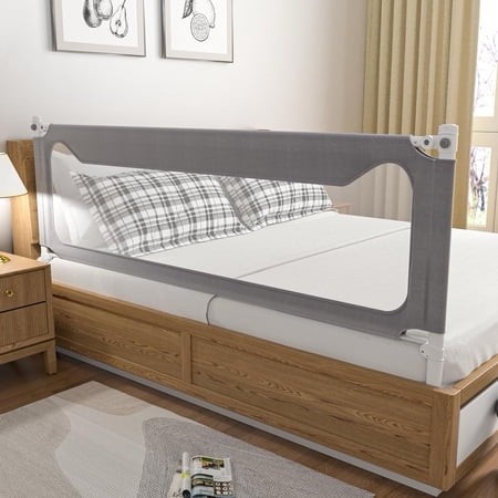 Bed Rail for Toddlers Yadala Toddler Bed Rails with Double Child Lock for Queen King Bed 78.7 1PC Gray