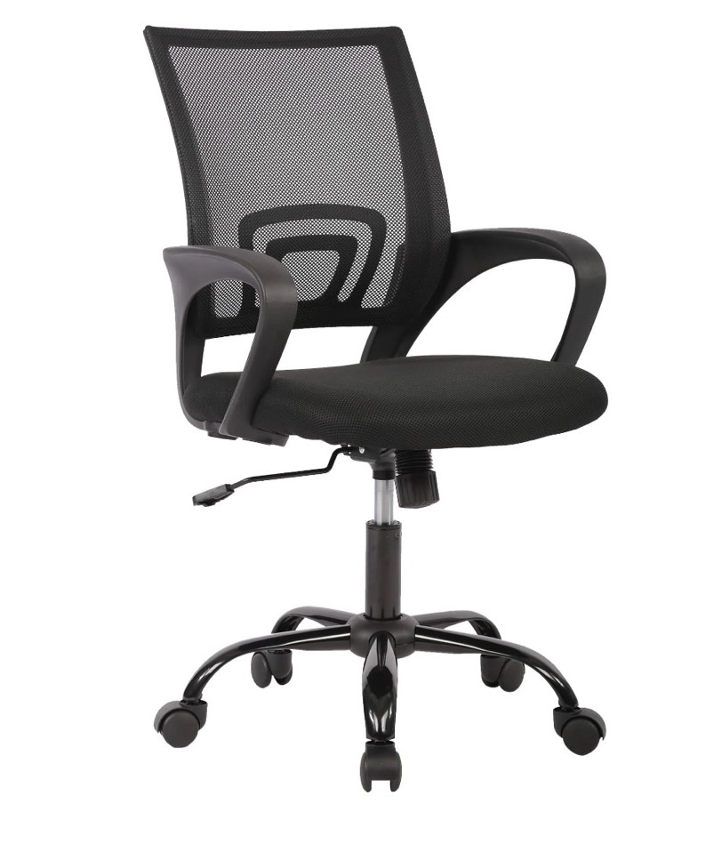 JONPONY Ergonomic Office Chair, Lumbar Support, Adjustable Height with Armrests for Adults,Black