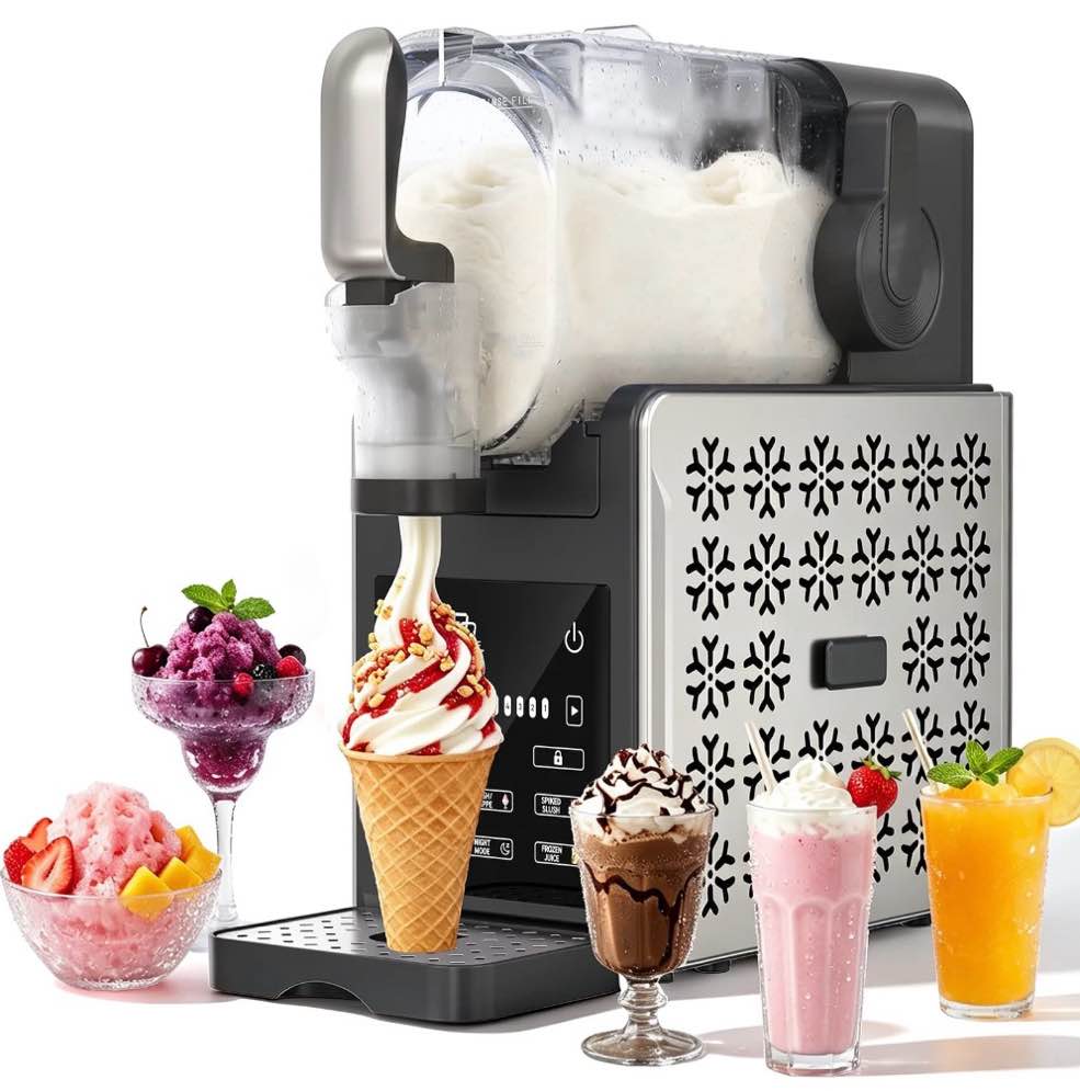 1.9L Slushie Machine & Soft Serve Ice Cream Maker with Rapid Freezing,8-in-1 85Oz Frozen Drink Machine, Slushie Maker, Margarita Machine for Home