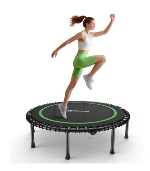 bcan 40" fitness trampoline with bungees, 450lbs foldable mini trampoline