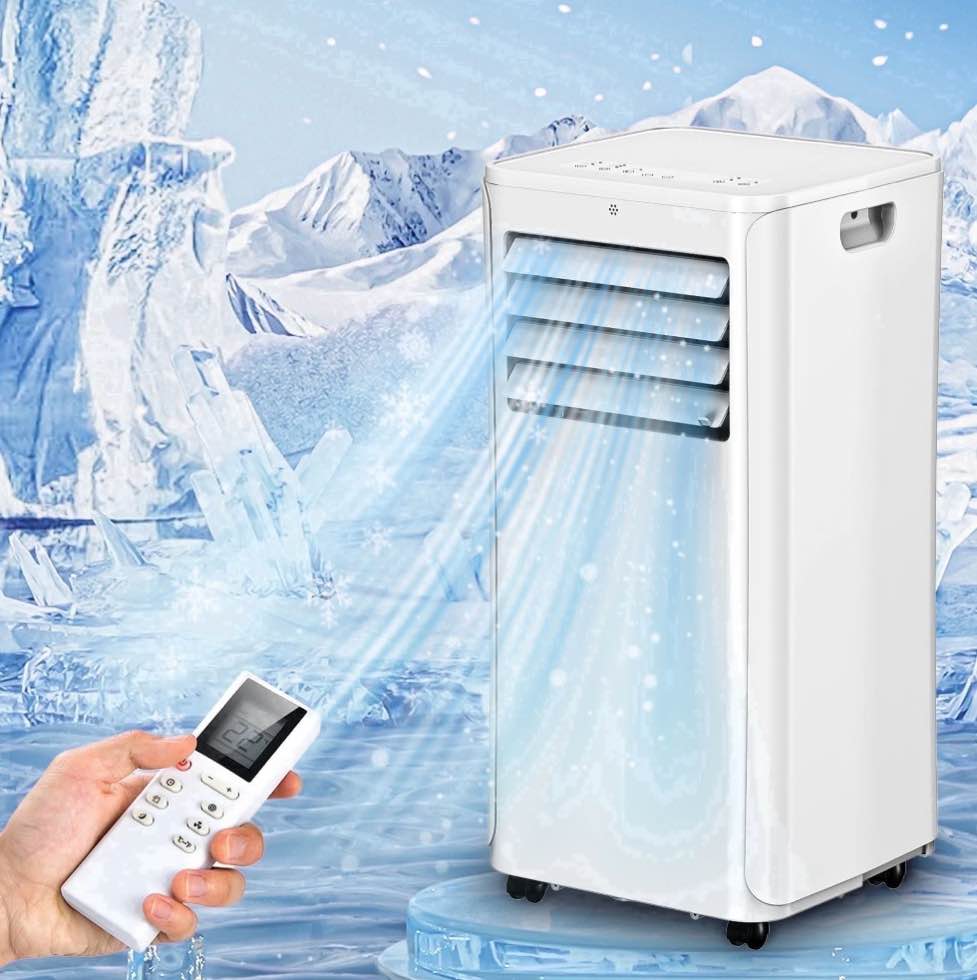 frostorm 8500 btu portable air conditioners 4 in1 air conditioner with remote control portable ac cooling range up to 360 sq.ft windows kit brush white