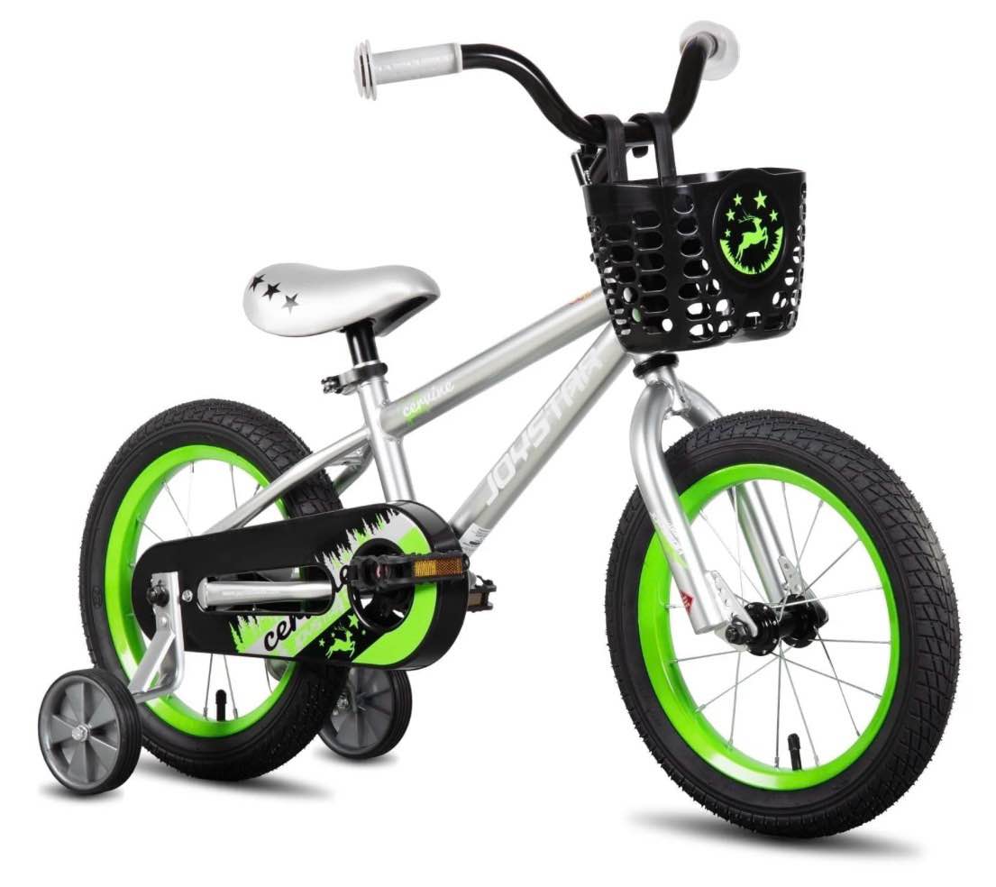 joystar cervine 14 inch kids bike for boys and girls, children bicycle in grey
