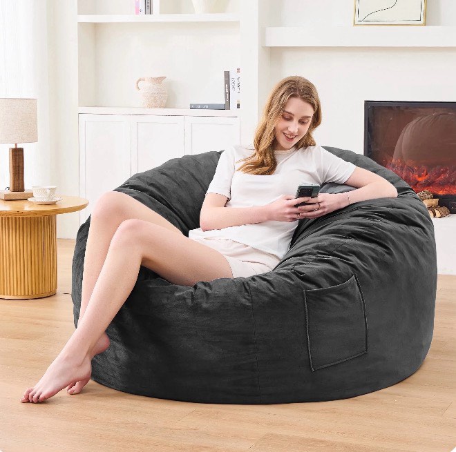 xiecuva bean bag chair stuffed memory foam for adults?medium size beanbag sofa?3 ft