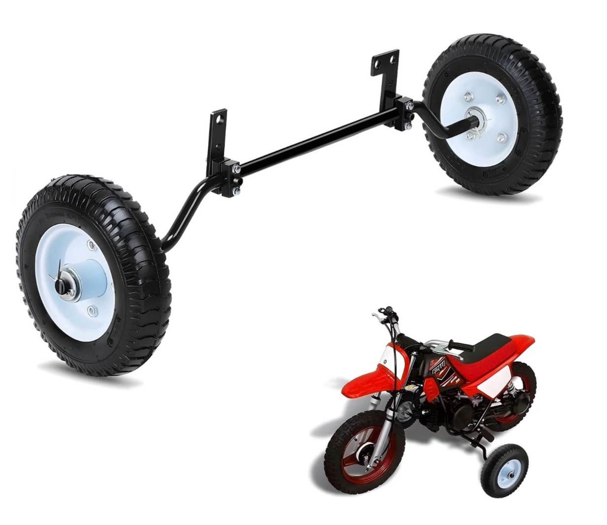 dirt bike training wheels compatible with honda xr50 crf50 z50 z50r razor mx125 mx350 mx400 mx500 yamaha pw50 ttr50 and most 50cc 49cc dirt bike easy to install