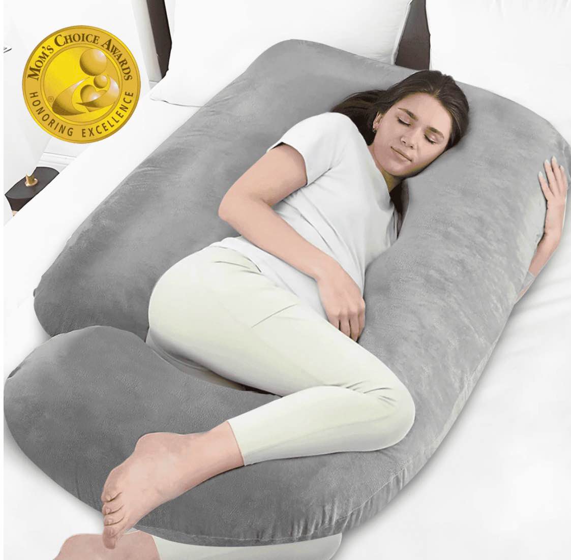rupoun pregnancy pillow u shaped full body soft maternity pillow 70 inch with removable velvet cover