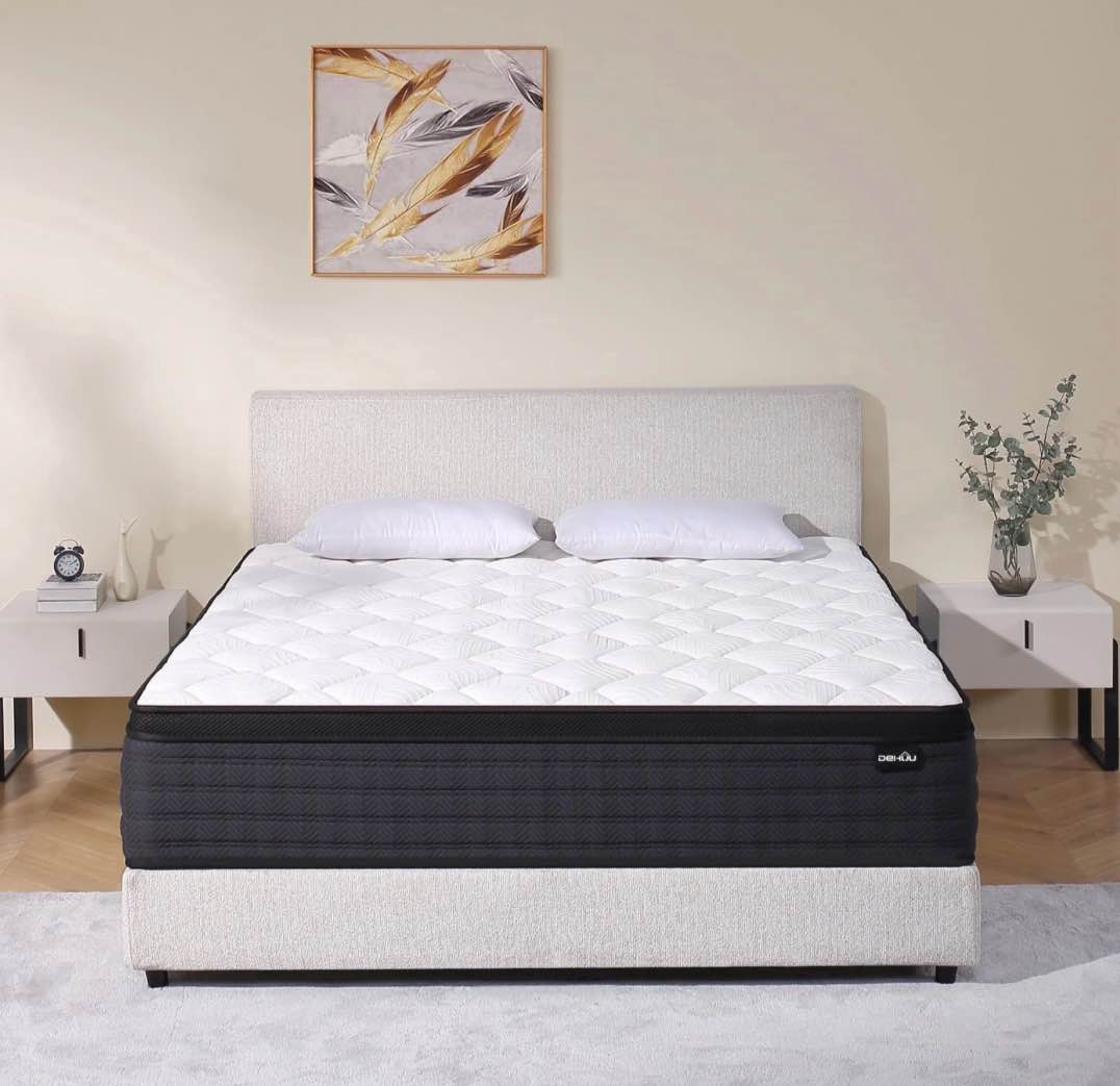 dehiju full size mattress, 10 inch hybrid memory foam full mattress in a box, pressure relief, medium firm, certipur-us