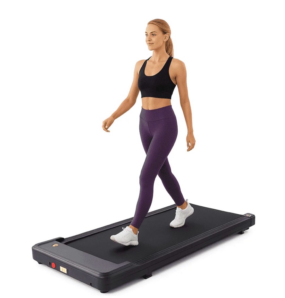 concetta compact walking treadmill for small spaces, quiet under-desk walking pad with remote, slim portable design for home office workouts, led display, easy to store,black