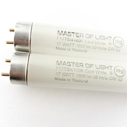f17t8/cw (2 pack) 24" fluorescent tube light bulb cool white 4100k t8 17 watt 17w replaces f17t8 f17t8/841 f17t8/sp41/eco f17t8/spx41/eco fo17/841 f17
