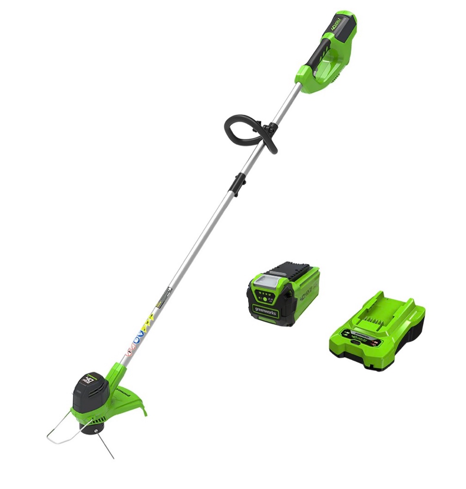 greenworks 40v 12  string trimmer with 2.0 ah battery & charger 2101602
