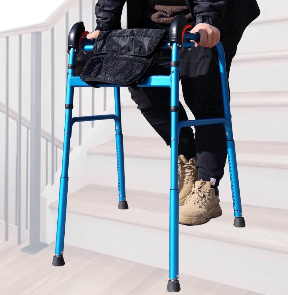 stair climbing walker and lightweight walking aids for seniors, foldable and adjustable walking cane, easy stair assistance and mobility solutions, fits 59-72 inches, supports 220 lbs