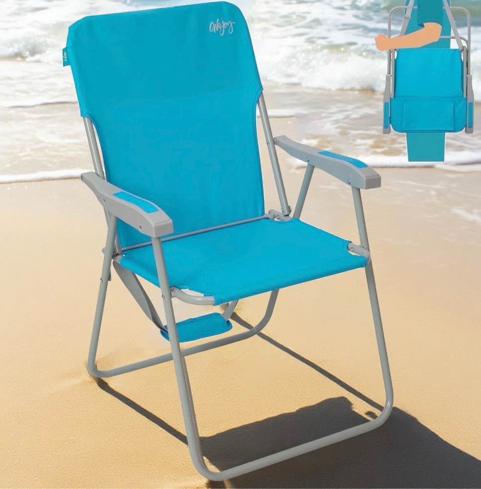 #wejoy folding backpack beach chair, high back beach chairs for adults, max load 300lbs, outdoor portable folding camping chair