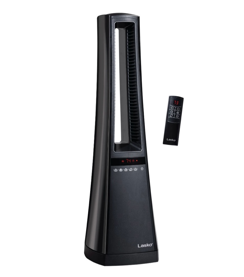 lasko 27  1500w bladeless ceramic tower heater with remote control  timer  black  aw310  new