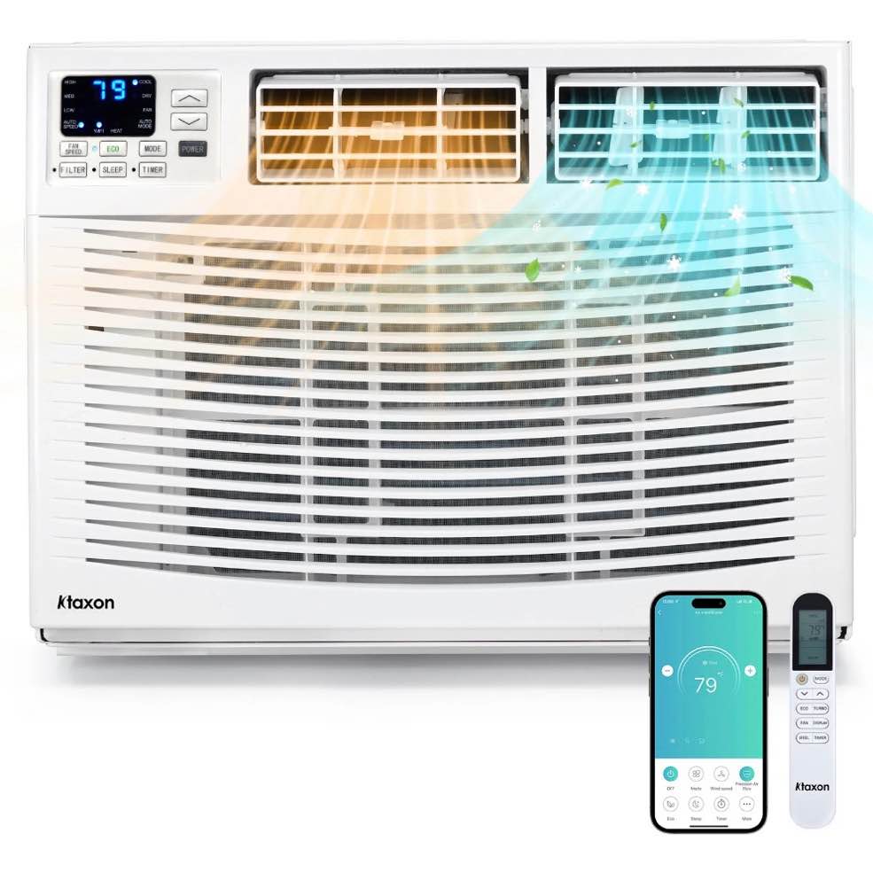 ktaxon wifi enabled 24000 btu heat and cool window air conditioner with wifi controls