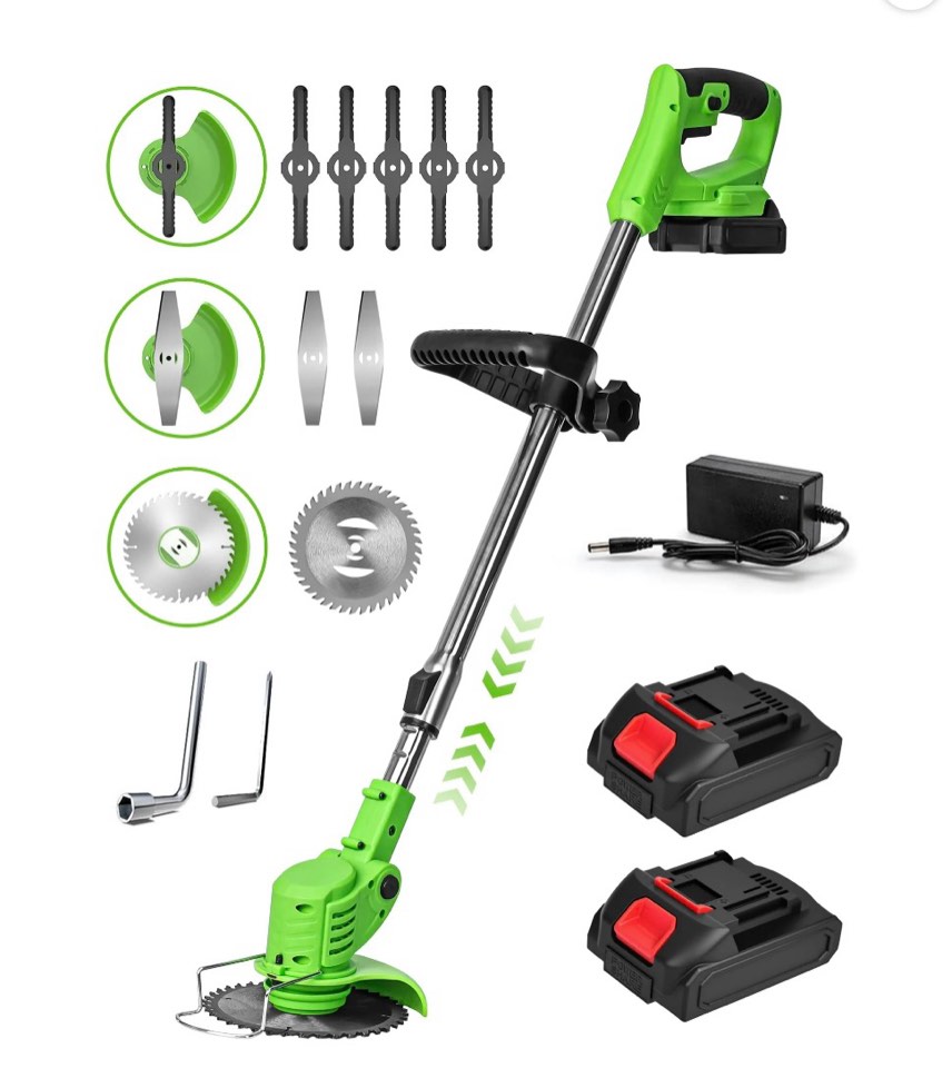 yahhu 21v cordless 3-in-1 string trimmer, trimmer, edger & mower with multi-blade system for effortless lawn & garden care