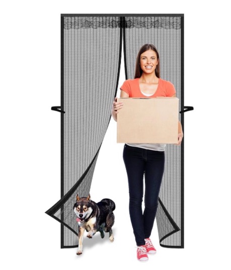 magnetic screen door,heavy duty mesh curtain fit door size 38 x 82 inch,pet and kid friendly self se