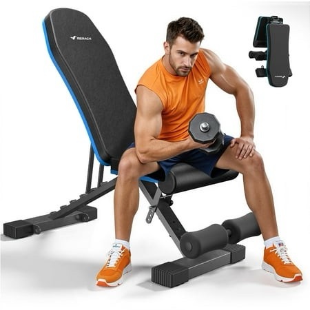 MERACH Adjustable Weight Bench Hold up to 990 Lbs Foldable Exercise Bench for Home Gym Fitness Strength Training