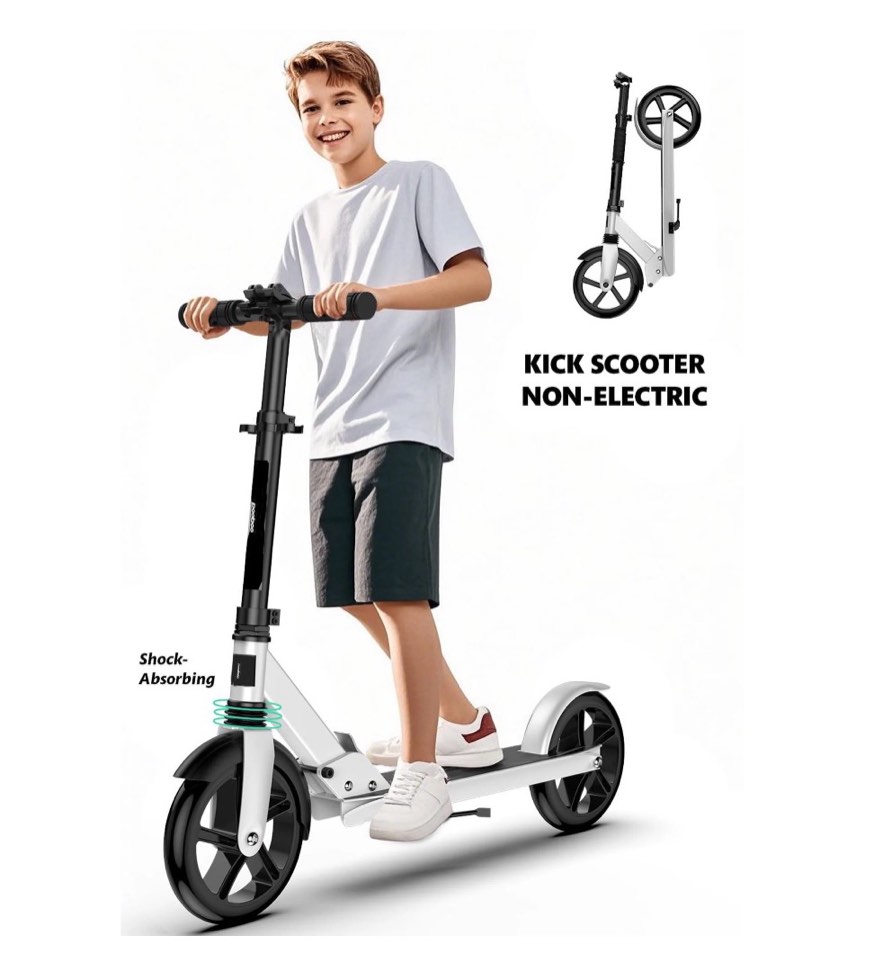 LNOW Foldable Kick Scooter-8 in Wheels for Kid  Teens & Adults  4 Adjustable Levels  Max Load 240lbs Lightweight