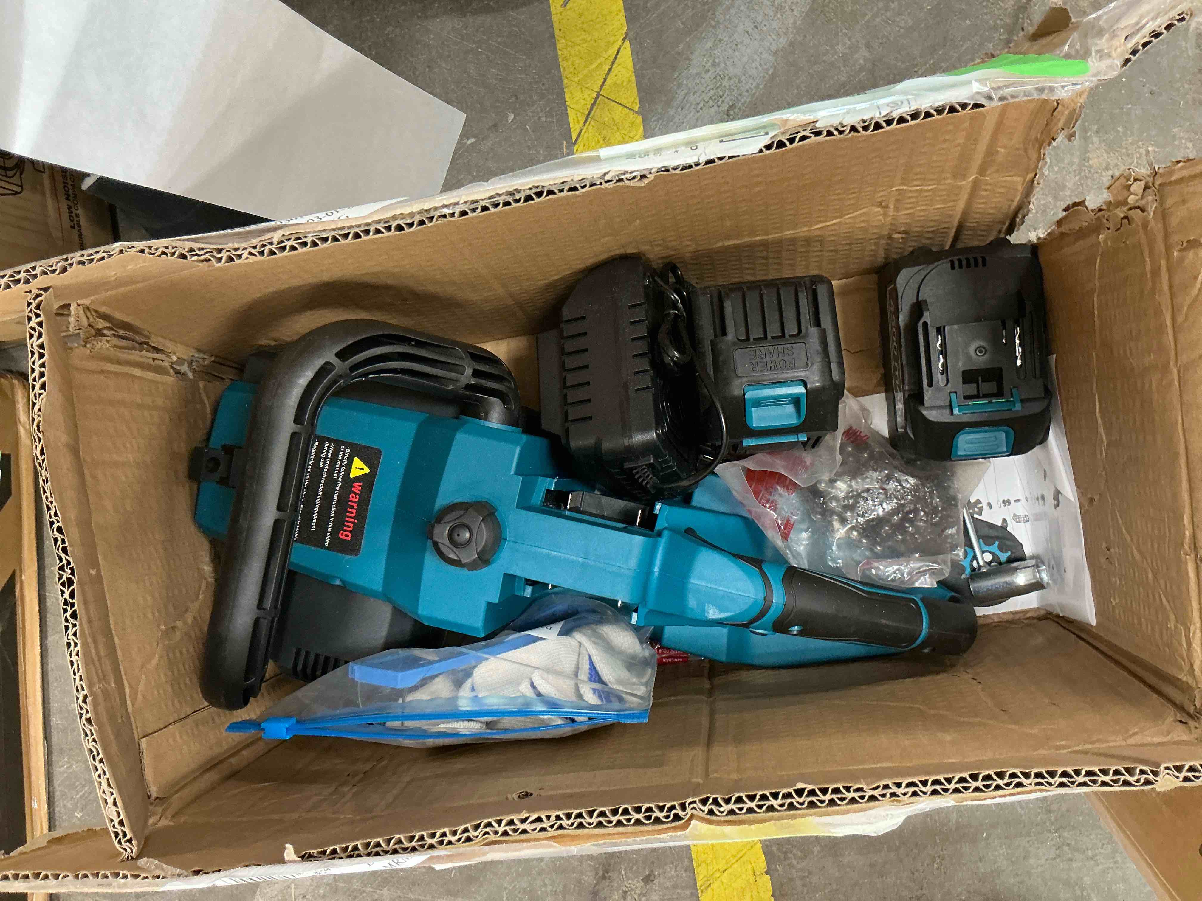 Condition photo showing Good Condition for reloive 16" cordless electric chainsaw with brushless motor, 26000 rpm, 42.6 ft/s chain speed, two 4.5ah batteries, 4 chains, handheld wood cutting tool