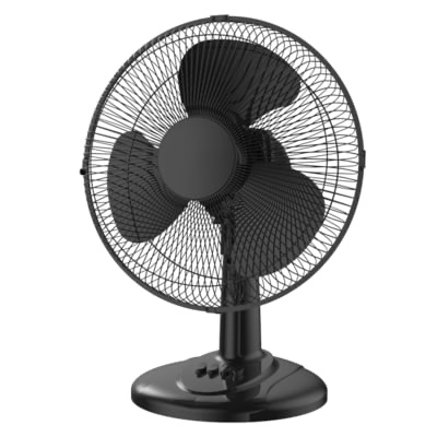 utilitech 12-in indoor oscillating desk fan, in black