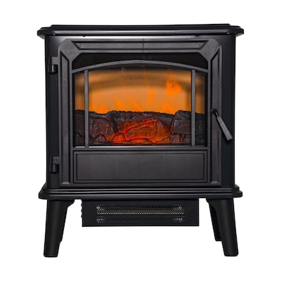 style selections 20.87-in w 5200 -btu black metal flat wall fan-forced electric stove with thermostat