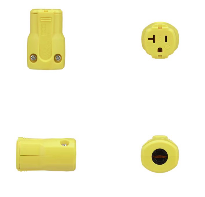 eaton arrow hart arrow hart 20-amp 125 -volt nema 5-20 3-wire grounding heavy-duty straight connector , yellow 