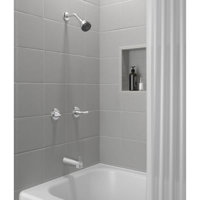project source rutland chrome 2-handle 3-in round bathtub and shower faucet with valve (single function) item #1451697 |