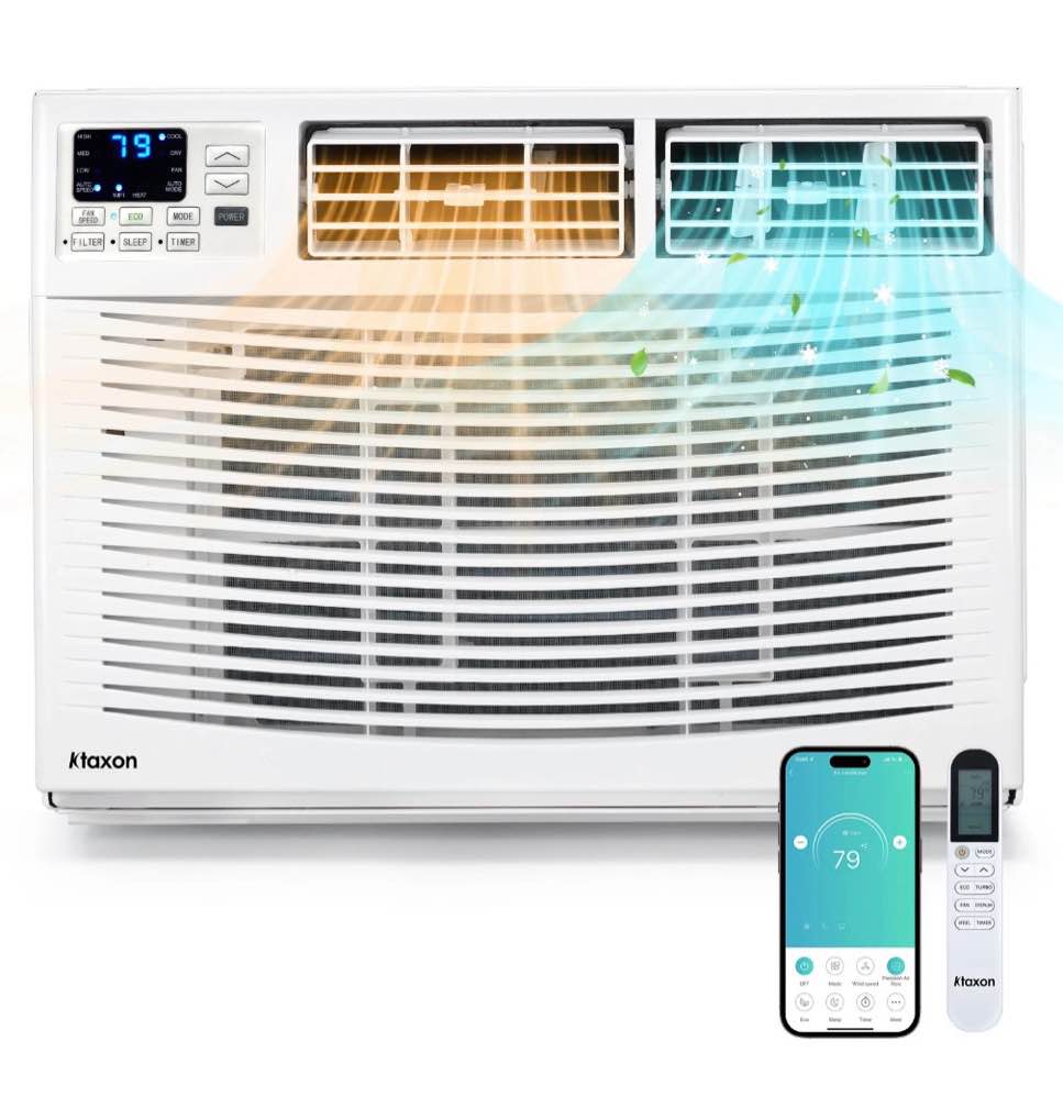 ktaxon wifi enabled 24000 btu heat and cool window air conditioner with wifi controls