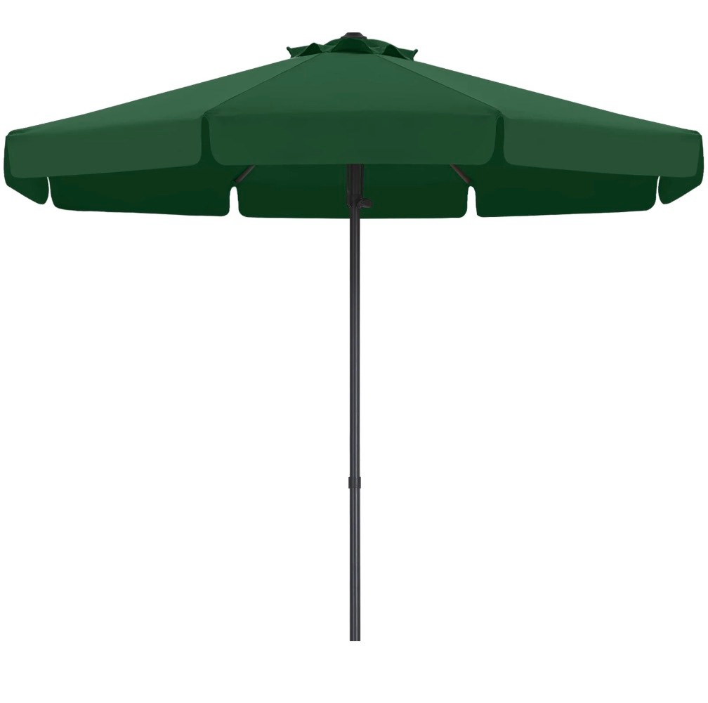 ABCCANOPY 9ft Outdoor Market Hand Push Patio Umbrella With Hanging Edge 12+Colors  Green